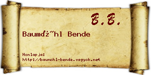 Baumöhl Bende névjegykártya
